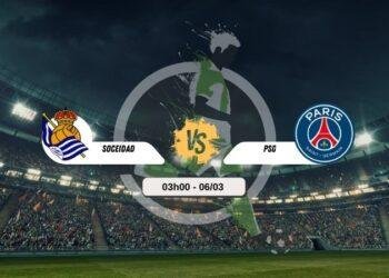 Trực tiếp bóng đá Sociedad vs PSG 03h00 6/3